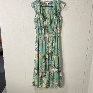 LC Lauren Conrad Mint Green Floral Maxi Dress